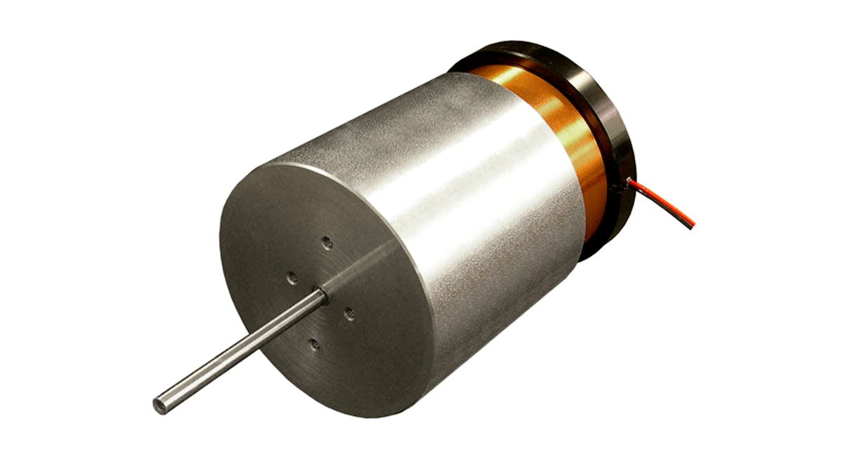 Voice Coil Motor with Internal Shaft and Bearing provides 63.9 lbs of Continuous Force