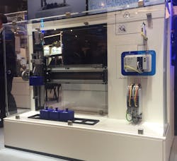 This 2-axis robot in the Lenze booth at SPS 2019 was used to show a model-based and data-based approach to condition monitoring using data from the robot’s drive. This 2-axis robot in the Lenze booth at SPS 2019 was used to show a model-based and data-based approach to condition monitoring using data from the robot’s drive.