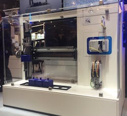 This 2-axis robot in the Lenze booth at SPS 2019 was used to show a model-based and data-based approach to condition monitoring using data from the robot’s drive. This 2-axis robot in the Lenze booth at SPS 2019 was used to show a model-based and data-based approach to condition monitoring using data from the robot’s drive.