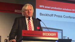Beckhoff Managing Director/Founder Hans Beckhoff at the company&apos;s SPS 2019 press conference.