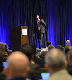 ExxonMobil’s Don Bartusiak, who was instrumental in starting the Open Process Automation movement, explains the initiative at a past ARC Industry Forum. ExxonMobil’s Don Bartusiak, who was instrumental in starting the Open Process Automation movement, explains the initiative at a past ARC Industry Forum.