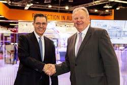 ABB's Sami Atiya (left) and B&R's Hans Wimmer. ABB's Sami Atiya (left) and B&R's Hans Wimmer.