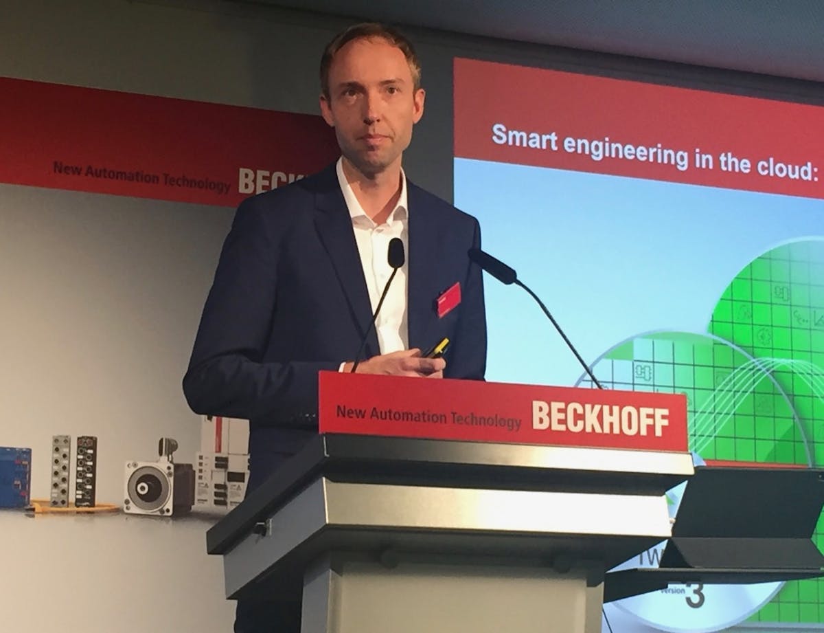 Sven Goldstein, Beckhoff&apos;s TwinCAT product manager, explains the TwinCAT updates at SPS 2019.