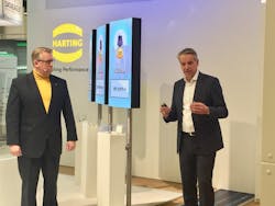 Harting's Edgar-Peter Düning (left) and PerFact Innovation's Dr. Robert Rae at SPS 2019. Harting's Edgar-Peter Düning (left) and PerFact Innovation's Dr. Robert Rae at SPS 2019.