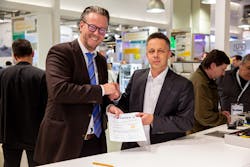 The Harting Technology Group and Expleo Germany GmbH concluded a cooperation agreement at the SPS Trade Fair 2019 in Nuremberg. The picture shows (from left) Philip Harting, Chairman of the Board of the Harting Technology Group, Peter Seidenschwang, Head of Industry at Expleo Germany GmbH. The Harting Technology Group and Expleo Germany GmbH concluded a cooperation agreement at the SPS Trade Fair 2019 in Nuremberg. The picture shows (from left) Philip Harting, Chairman of the Board of the Harting Technology Group, Peter Seidenschwang, Head of Industry at Expleo Germany GmbH.