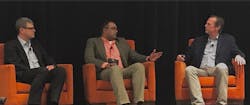 Henrik Soderlund of Ericsson (left), Vijay Kamineni of Logan Aluminum (center), and John Magee of Hitachi Vantara at ARC Forum 2020. Henrik Soderlund of Ericsson (left), Vijay Kamineni of Logan Aluminum (center), and John Magee of Hitachi Vantara at ARC Forum 2020.