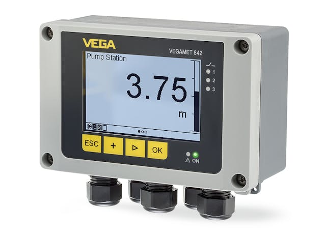 Vegamet controllers work in combination with up to two radar sensors. Optimized for the water/wastewater industry, they have large graphical displays and weatherproof housing.