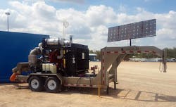 Open-source technology permits New Wave Energy&rsquo;s trailer-mounted pumping units in remote locations to communicate with technicians via their tablets.Courtesy Opto 22
