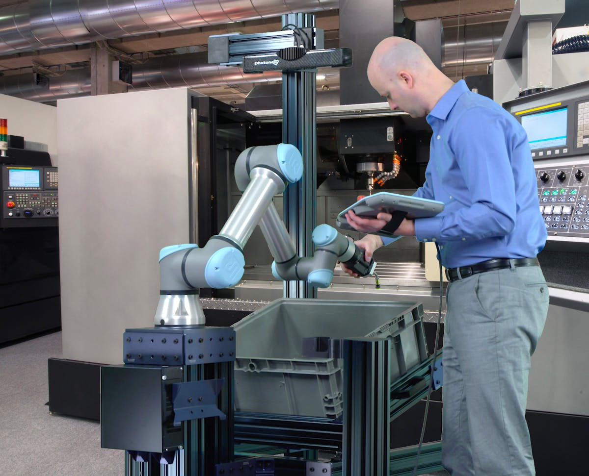 ActiNav uses UR&rsquo;s teach-by-demonstration principle with the UR cobot teach pendant to train the robot.
