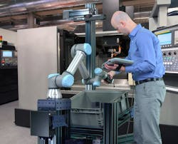 ActiNav uses UR’s teach-by-demonstration principle with the UR cobot teach pendant to train the robot. ActiNav uses UR’s teach-by-demonstration principle with the UR cobot teach pendant to train the robot.