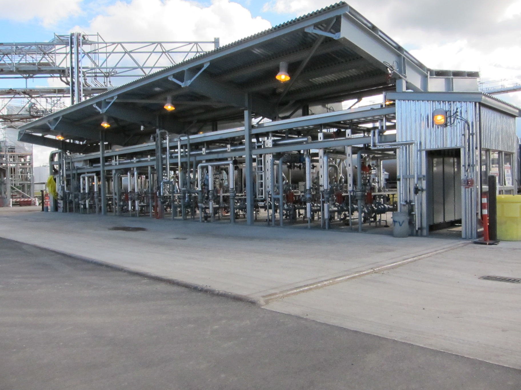 A loading rack for tanker truck transfers