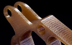 Production part created with the Stratasys F450 using Antero PEKK-based material to create parts with high strength and superior dimensional stability. Source: Stratasys. Production part created with the Stratasys F450 using Antero PEKK-based material to create parts with high strength and superior dimensional stability. Source: Stratasys.