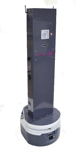 The SmartGuardUV autonomous mobile robot. Source: Fetch Robotics The SmartGuardUV autonomous mobile robot. Source: Fetch Robotics