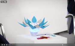 Festo's bionic flower can mimic actions, such as sensitivity to light and how leaves open and close Festo's bionic flower can mimic actions, such as sensitivity to light and how leaves open and close