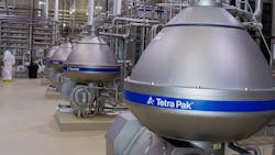 Multiple cold milk separators supplied by Tetra Pak enhance final milk powder properties and allow for 24/7 production. Photo by Katina Reist Photography.