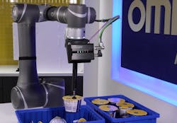 The FH Series 3D camera locates the objects in the bin and sends their coordinates to the robot where software calculates the trajectory and force to pick up the objects. The FH Series 3D camera locates the objects in the bin and sends their coordinates to the robot where software calculates the trajectory and force to pick up the objects.