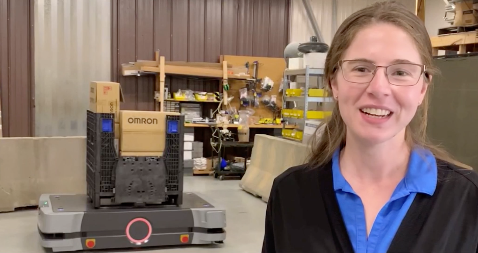 Kate Cramer, automation engineer at Omron Automation, explains the features and functions of the new HD-1500 autonomous mobile robot.