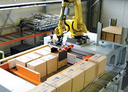 The Alvey890i palletizing system from Honeywell Intelligrated analyzes real time and historic data to detect any condition that could impact performance. The Alvey890i palletizing system from Honeywell Intelligrated analyzes real time and historic data to detect any condition that could impact performance.