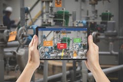 Plantweb Optics AR provides field technicians with relevant IIoT data and situational awareness to locate assets quickly. Source: Emerson Automation Solutions