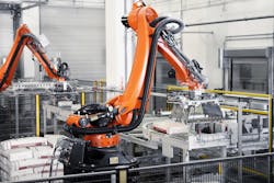 KUKA Robotics&rsquo; palletizing and packaging robots have been featured at PACK EXPO events. Source: KUKA Robotics