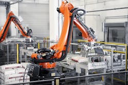 KUKA Robotics’ palletizing and packaging robots have been featured at PACK EXPO events. Source: KUKA Robotics KUKA Robotics’ palletizing and packaging robots have been featured at PACK EXPO events. Source: KUKA Robotics