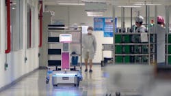 AMRs offer manufacturers an assortment of benefits, such as eliminating the infrastructure requirements of fixed transport systems, increasing flexibility, and maximizing the use of space on the plant floor. AMRs offer manufacturers an assortment of benefits, such as eliminating the infrastructure requirements of fixed transport systems, increasing flexibility, and maximizing the use of space on the plant floor.