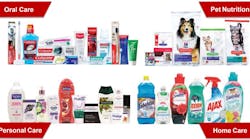 Colgate-Palmolive products range from personal and home care items to pet food. Colgate-Palmolive products range from personal and home care items to pet food.