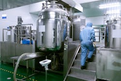 A purified water system at a pharmaceutical manufacturing facility. A purified water system at a pharmaceutical manufacturing facility.