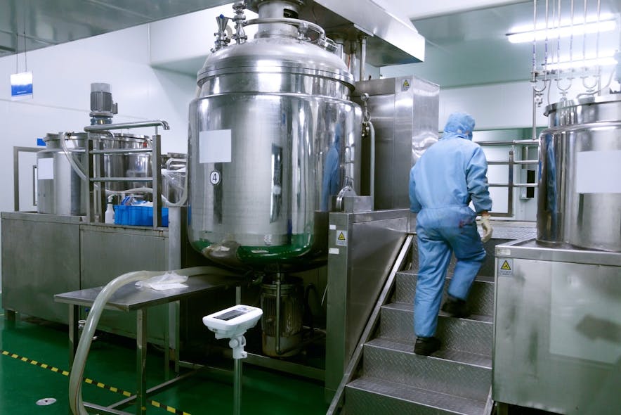 A purified water system at a pharmaceutical manufacturing facility.