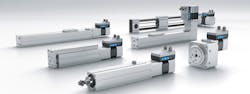 Festo’s SMS combines pneumatics with electric automation for use in positioning, indexing, clamping, feeding, and cut-to-length tasks. Festo’s SMS combines pneumatics with electric automation for use in positioning, indexing, clamping, feeding, and cut-to-length tasks.