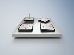 'On the surface of the tile, there are a lot of very flat coils; and that's where the name XPlanar comes from. By generating electromagnetic fields, the coils float and propel the mover above the surface. And then, by varying these electromagnetic fields, we’re able create free 2D motion, which allows for six degrees of freedom, enabling the mover to travel in any direction we want.” — Jeff Johnson, Beckhoff Automation 'On the surface of the tile, there are a lot of very flat coils; and that's where the name XPlanar comes from. By generating electromagnetic fields, the coils float and propel the mover above the surface. And then, by varying these electromagnetic fields, we’re able create free 2D motion, which allows for six degrees of freedom, enabling the mover to travel in any direction we want.” — Jeff Johnson, Beckhoff Automation