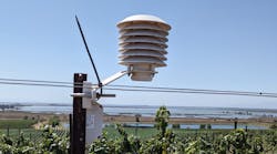 A Cisco Industrial Asset Vision sensor in the field at Bouchaine Vineyards. A Cisco Industrial Asset Vision sensor in the field at Bouchaine Vineyards.