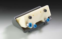 The gripper with expanded TPU membrane can remove the molded part. Source: Arburg The gripper with expanded TPU membrane can remove the molded part. Source: Arburg