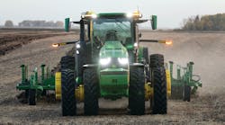 John Deere's 8R autonomous tractor. John Deere's 8R autonomous tractor.