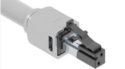 Panduit’s SP1 Single Pair Ethernet shielded plug connector provides simple field termination to 18 AWG 1-pair shielded copper cable compliant with ANSI/TIA-568.5 (draft) SP1 and IEC 61156-13 and -14 (draft) standards. Panduit’s SP1 Single Pair Ethernet shielded plug connector provides simple field termination to 18 AWG 1-pair shielded copper cable compliant with ANSI/TIA-568.5 (draft) SP1 and IEC 61156-13 and -14 (draft) standards.