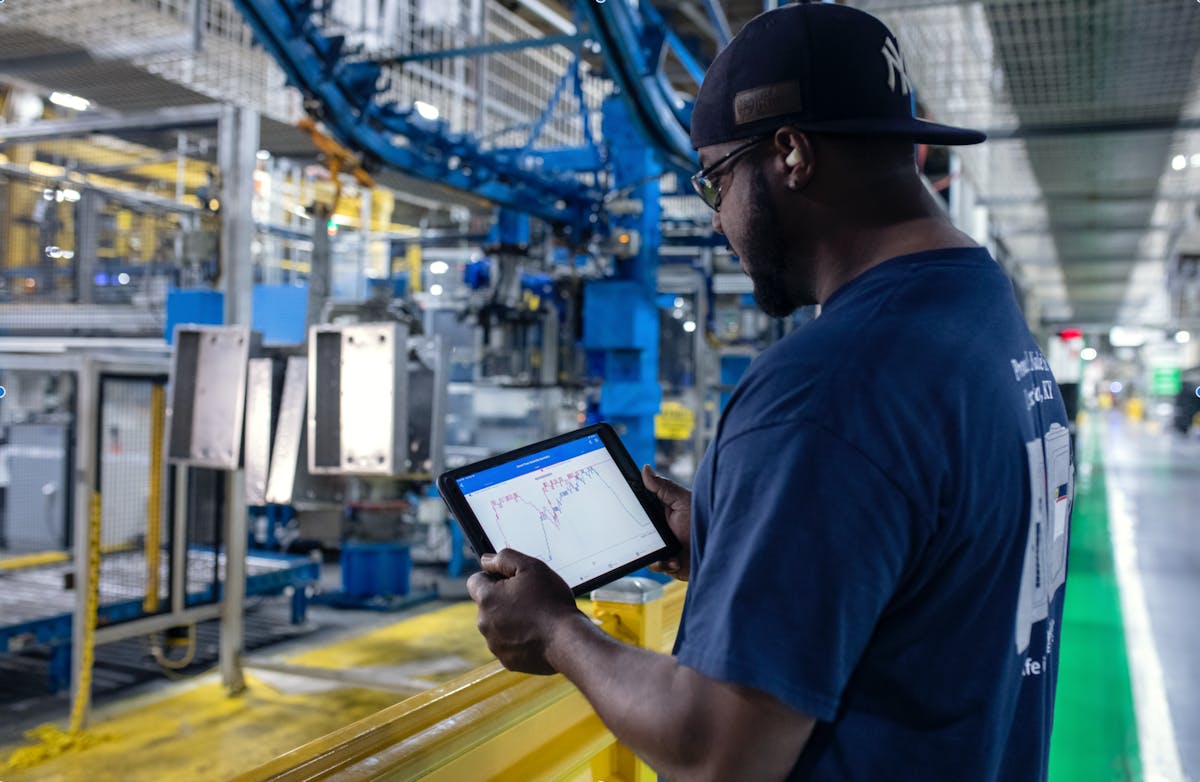 At the Schneider Electric Lexington smart factory, engineers and plant managers use Aveva Insight software to view and optimize energy consumption across the factory floor.