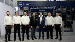 Leaders from Beckhoff and OPEX® gathered at MODEX 2022 to finalize the deal to implement the new Infinity™ AS/RS at Beckhoff’s U.S. headquarters. (© OPEX Corporation, 2022) Leaders from Beckhoff and OPEX® gathered at MODEX 2022 to finalize the deal to implement the new Infinity™ AS/RS at Beckhoff’s U.S. headquarters. (© OPEX Corporation, 2022)