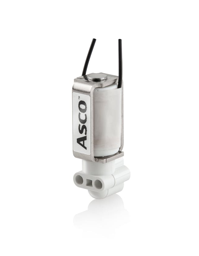 The new ASCO&trade; Series 090 three-way miniature solenoid valve enables designers to create lighter, more space-efficient solutions for gas control in oxygen therapy, compression therapy and gas analyzer devices.