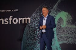 Tony Hemmelgarn, president and CEO of Siemens Digital Industries Software, at the Siemens Media and Analyst event in Detroit, April 2022.