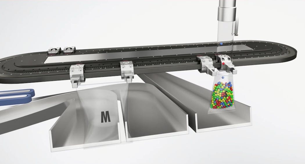 By varying the space between independent movers, Beckhoff&rsquo;s XTS can allow differently sized bags to be filled on the same line without the need for mechanical changeover.