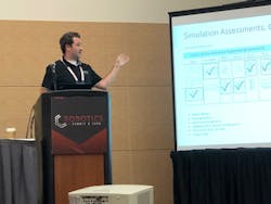 Matt Rendall, CEO and co-founder of Otto Motors, speaking at the Robotics Summit & Expo in Boston. Matt Rendall, CEO and co-founder of Otto Motors, speaking at the Robotics Summit & Expo in Boston.