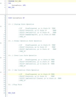 Structured Text example. Source: drivesandsystems.com Structured Text example. Source: drivesandsystems.com