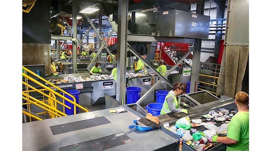 Penn Waste recycling sorting operations. Source: wastetodaymagazine.com