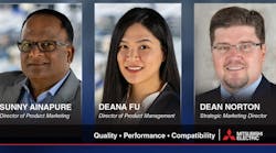 Mitsubishi Electric Automation, Inc. is announcing the promotion of Sunil “Sunny” Ainapure to Director of Product Marketing, Deana Fu to Director of Product Management, and the hiring of Dean Norton as Strategic Marketing Director. Mitsubishi Electric Automation, Inc. is announcing the promotion of Sunil “Sunny” Ainapure to Director of Product Marketing, Deana Fu to Director of Product Management, and the hiring of Dean Norton as Strategic Marketing Director.
