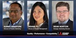 Mitsubishi Electric Automation, Inc. is announcing the promotion of Sunil “Sunny” Ainapure to Director of Product Marketing, Deana Fu to Director of Product Management, and the hiring of Dean Norton as Strategic Marketing Director. Mitsubishi Electric Automation, Inc. is announcing the promotion of Sunil “Sunny” Ainapure to Director of Product Marketing, Deana Fu to Director of Product Management, and the hiring of Dean Norton as Strategic Marketing Director.