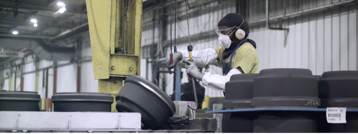 Accuride employees performs destructive testing. Source: Plex Systems