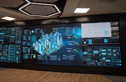 Aveva’s interactive wall showcasing EAM software insights applied to a city-wide asset management. Source: Aveva Aveva’s interactive wall showcasing EAM software insights applied to a city-wide asset management. Source: Aveva