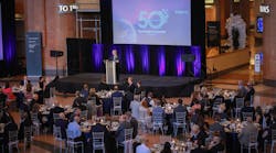 Dr. Ulrich Stoll, member of the owner family and member of the Festo Supervisory Board, gives the keynote address at the historic Cincinnati Union Terminal on July 5 during the Festo U.S. 50th Anniversary Gala.