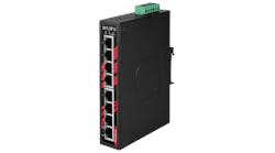 The Antaira LNP-0800G unmanaged switch supports eight Gigabit Ethernet connections with 30W per port PoE+.