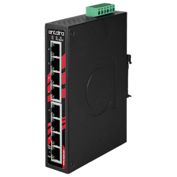 The Antaira LNP-0800G unmanaged switch supports eight Gigabit Ethernet connections with 30W per port PoE+.